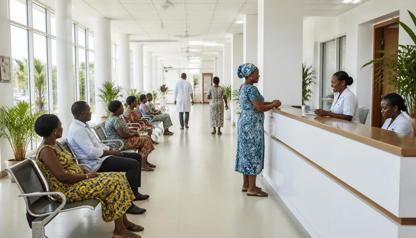 Accueil moderne d'un centre de santé au Togo